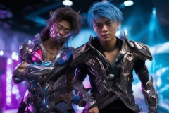 GEN战队双C选手Chovy与Peyz率队勇夺冠军奖杯